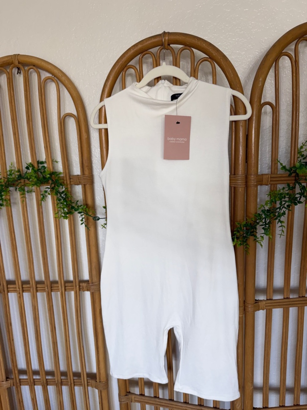 naked wardrobe White Sleeveless Romper Jumpsuit